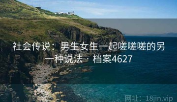 社会传说：男生女生一起嗟嗟嗟的另一种说法 · 档案4627