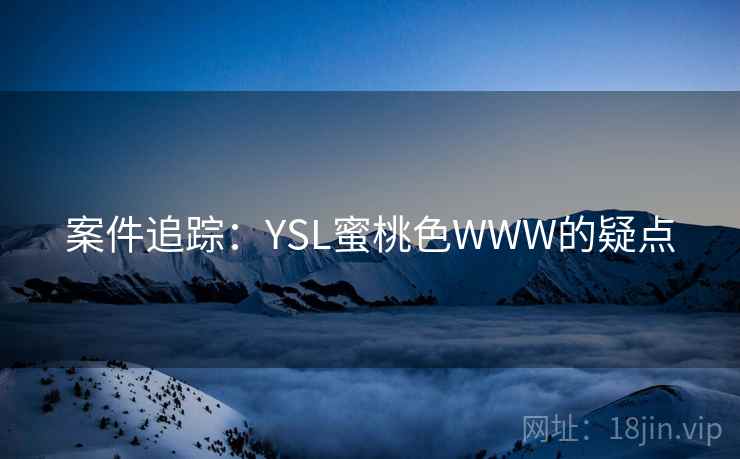 案件追踪:YSL蜜桃色WWW的疑点 案件追踪:YSL蜜桃色WWW的疑点