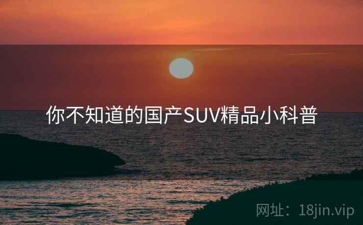你不知道的国产SUV精品小科普 你不知道的国产SUV精品小科普